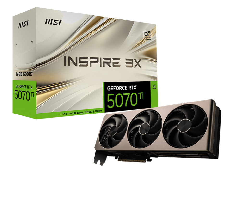 Image for 16GB MSI RTX 5070Ti INSPIRE 3X OC GPU