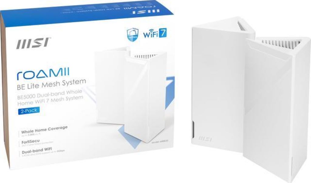 Bmsi Router MSI Roamii BE LITE WIFI 7 MESH ROUTER (2pk) - COM1 International Pty Ltd
