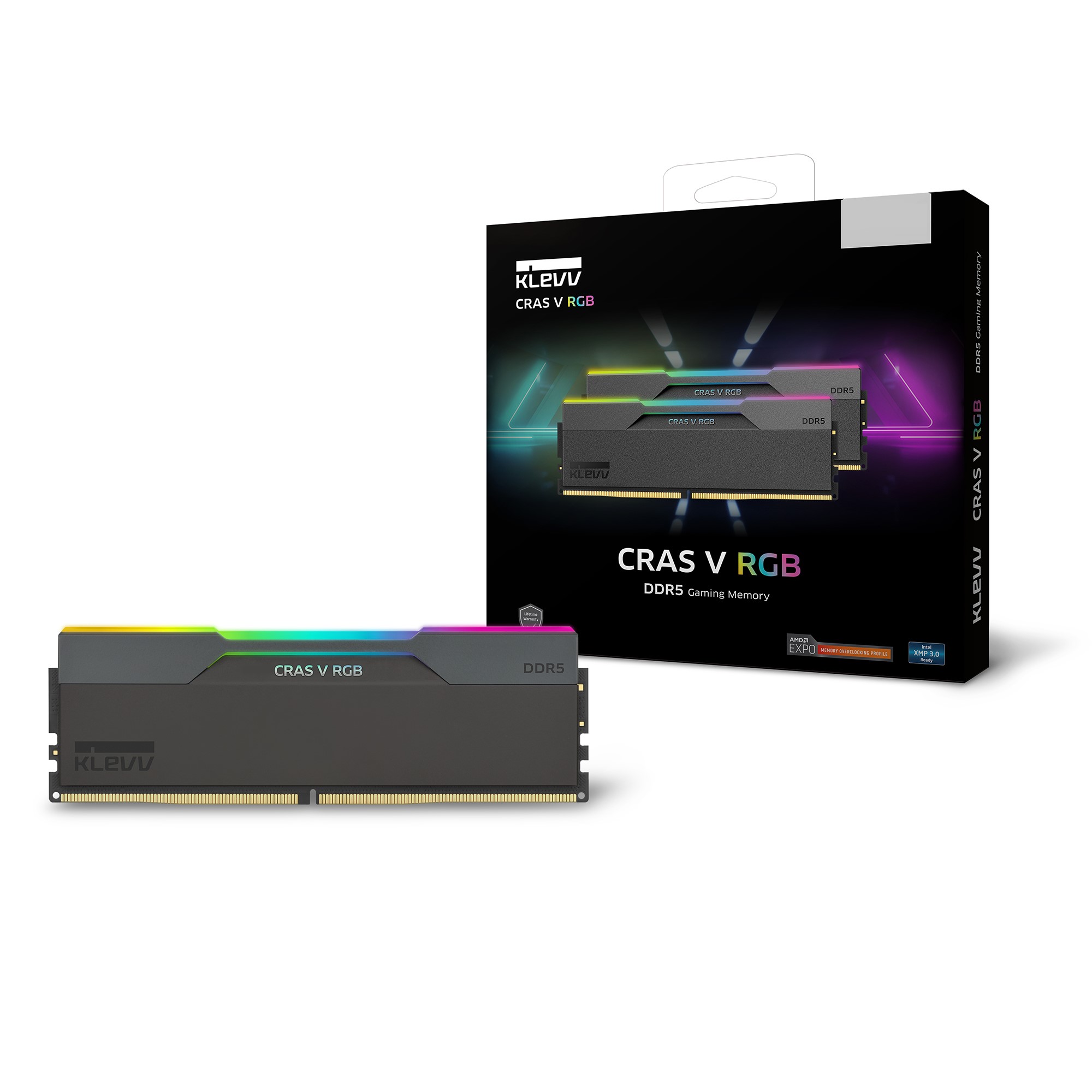 Image for 128GB KIT (6000MHz) KLEVV CRAS V GAMING MEMORY BLACK/RGB