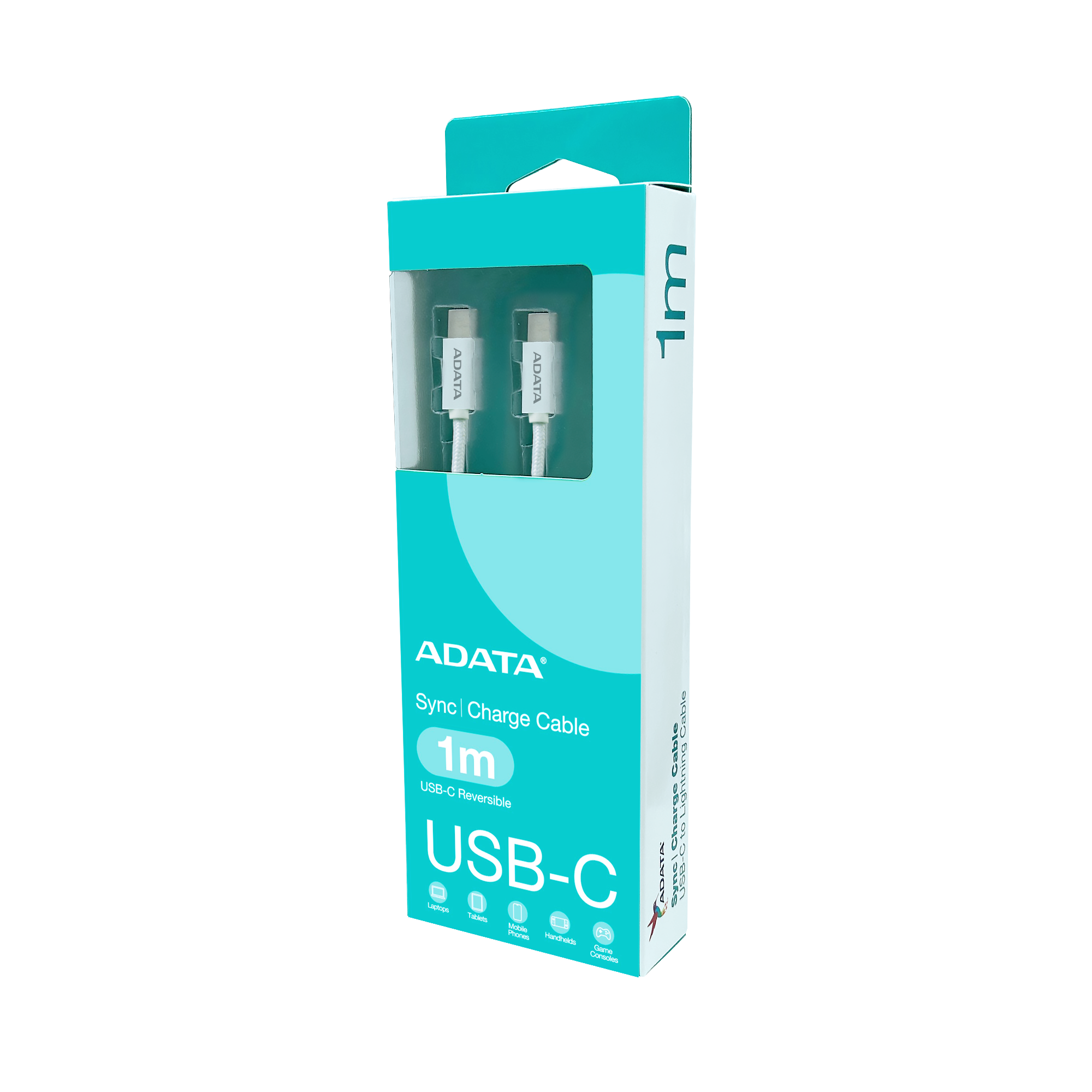 Image for ADATA USB TYPE C TO TYPE C M-M CABLE WHITE support 100W, QC 3.0, PD 3.0 - CACC-100PN-WH
