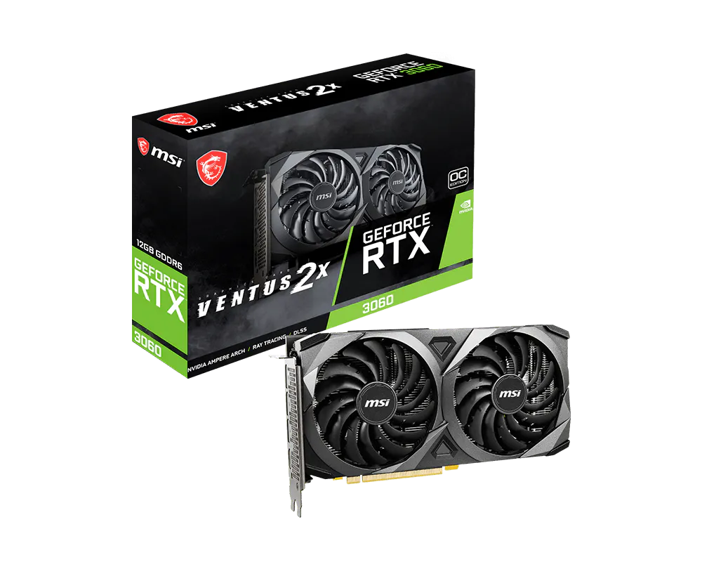 Image for 12GB MSI RTX 3060 VENTUS 2X 12G OC GPU REBURBISHED