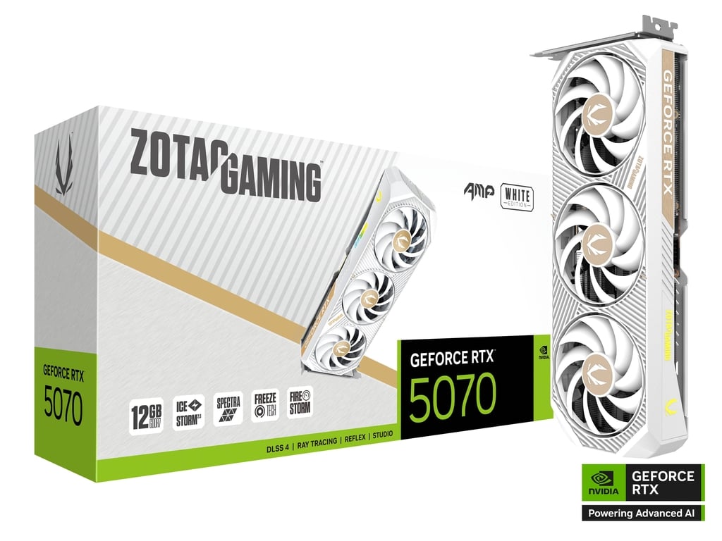 Image for 12GB ZOTAC RTX 5070 AMP WHITE GPU